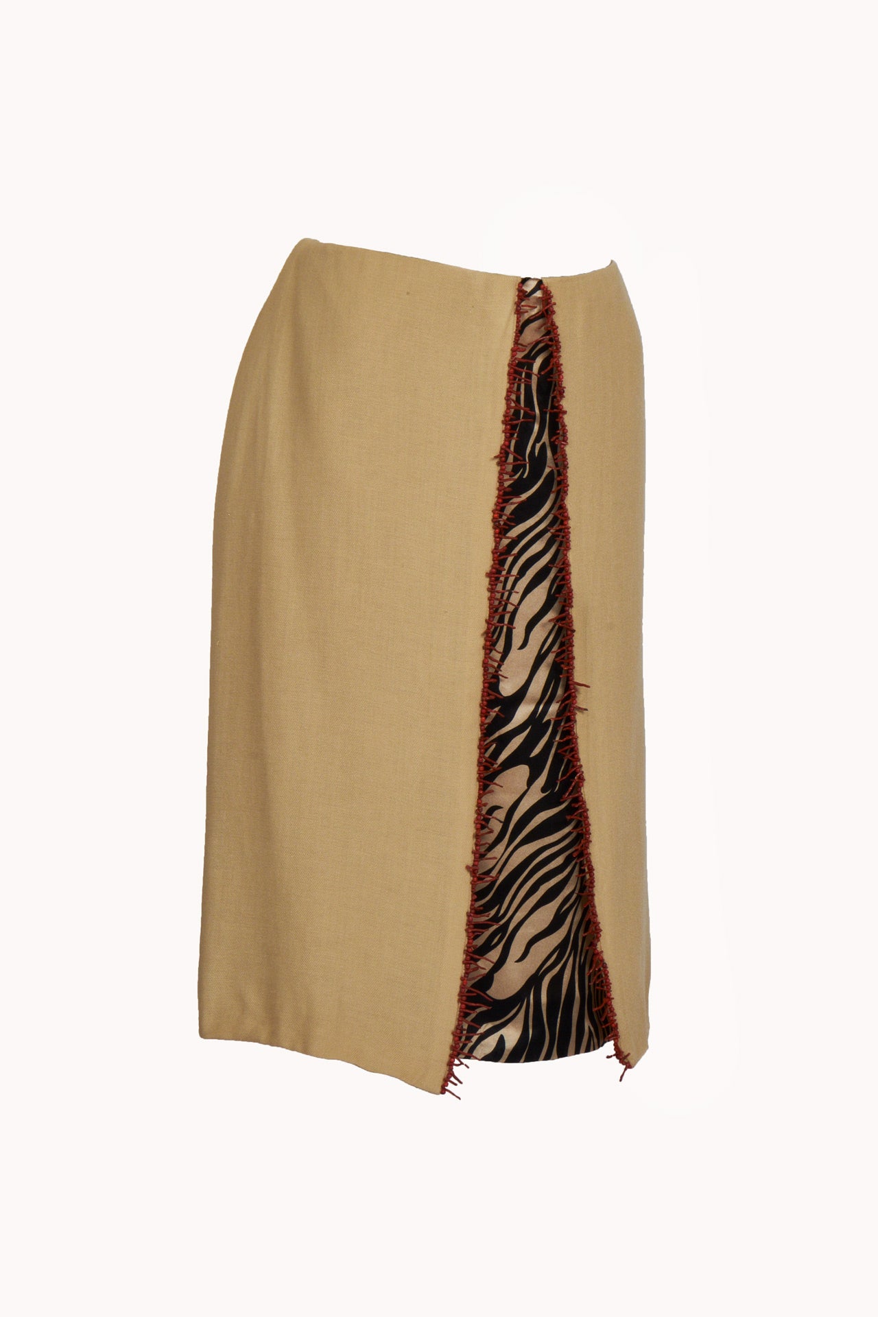 Versace Tan Zebra Skirt