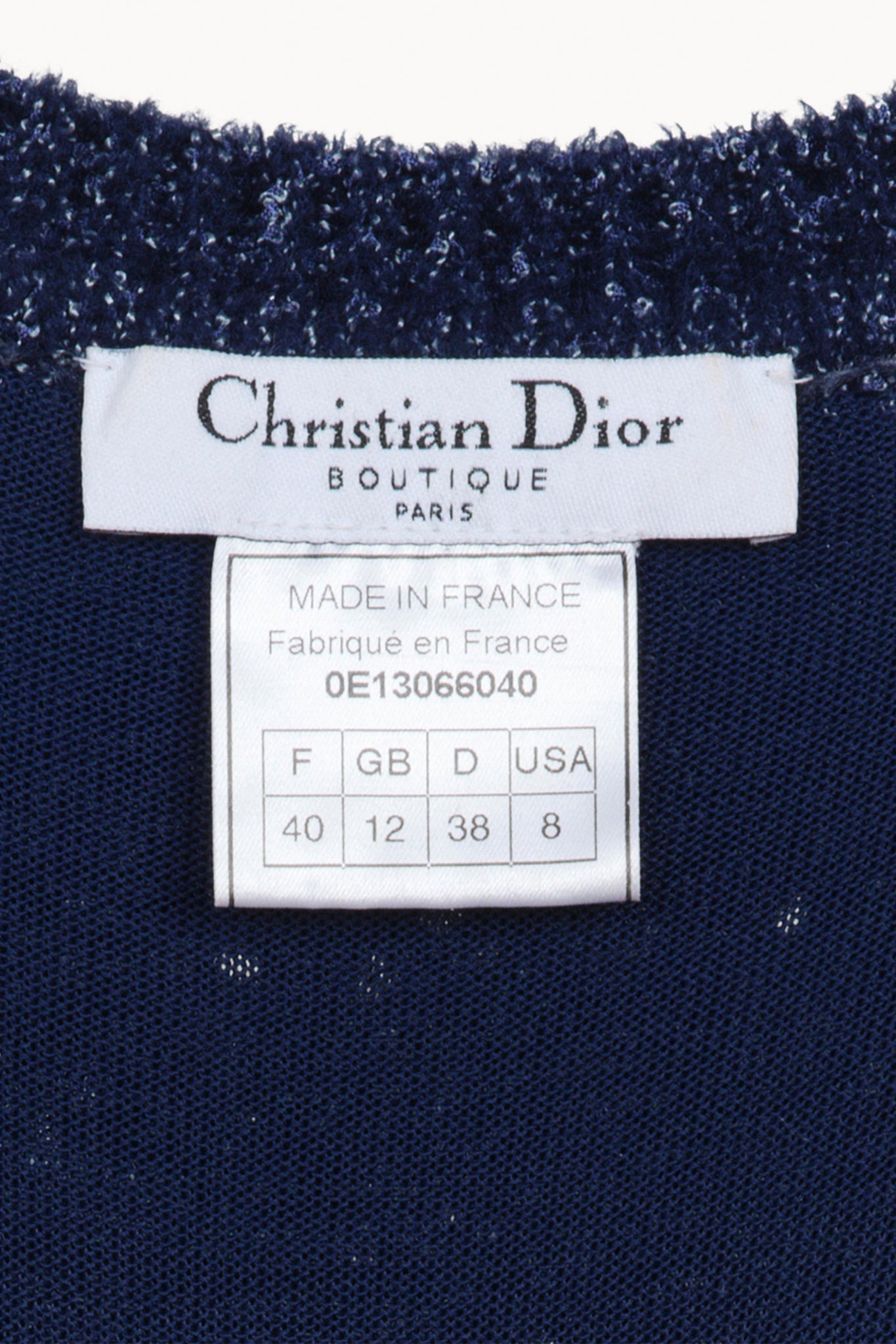 Photo of Christian Dior by John Galliano knit blue and silver dress from Spring Summer 2000