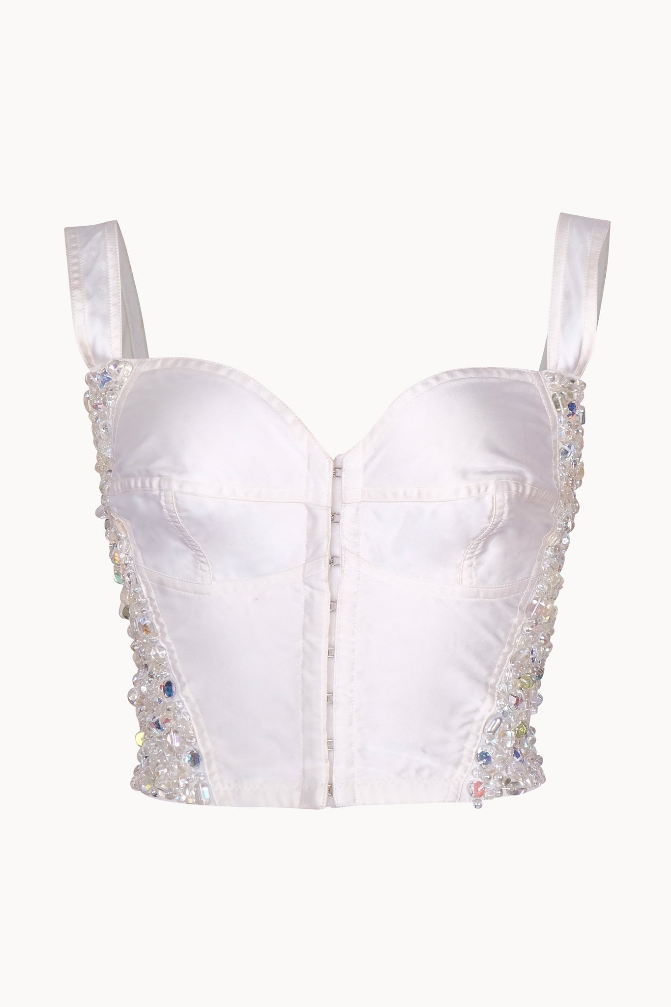 1990s White Dolce & Gabbana Beaded Corset