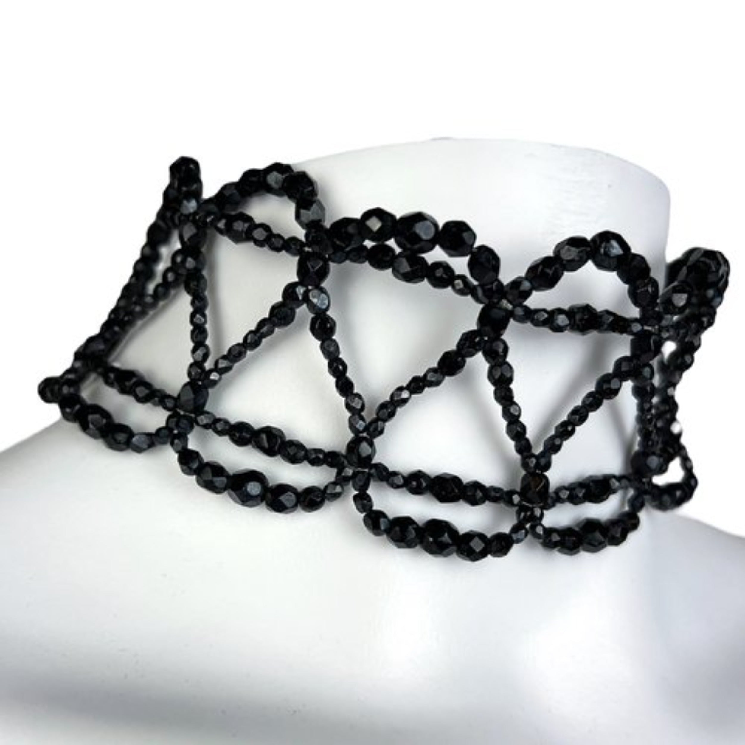  Christian Dior by John Galliano delicate black beaded choker from the late 90s 