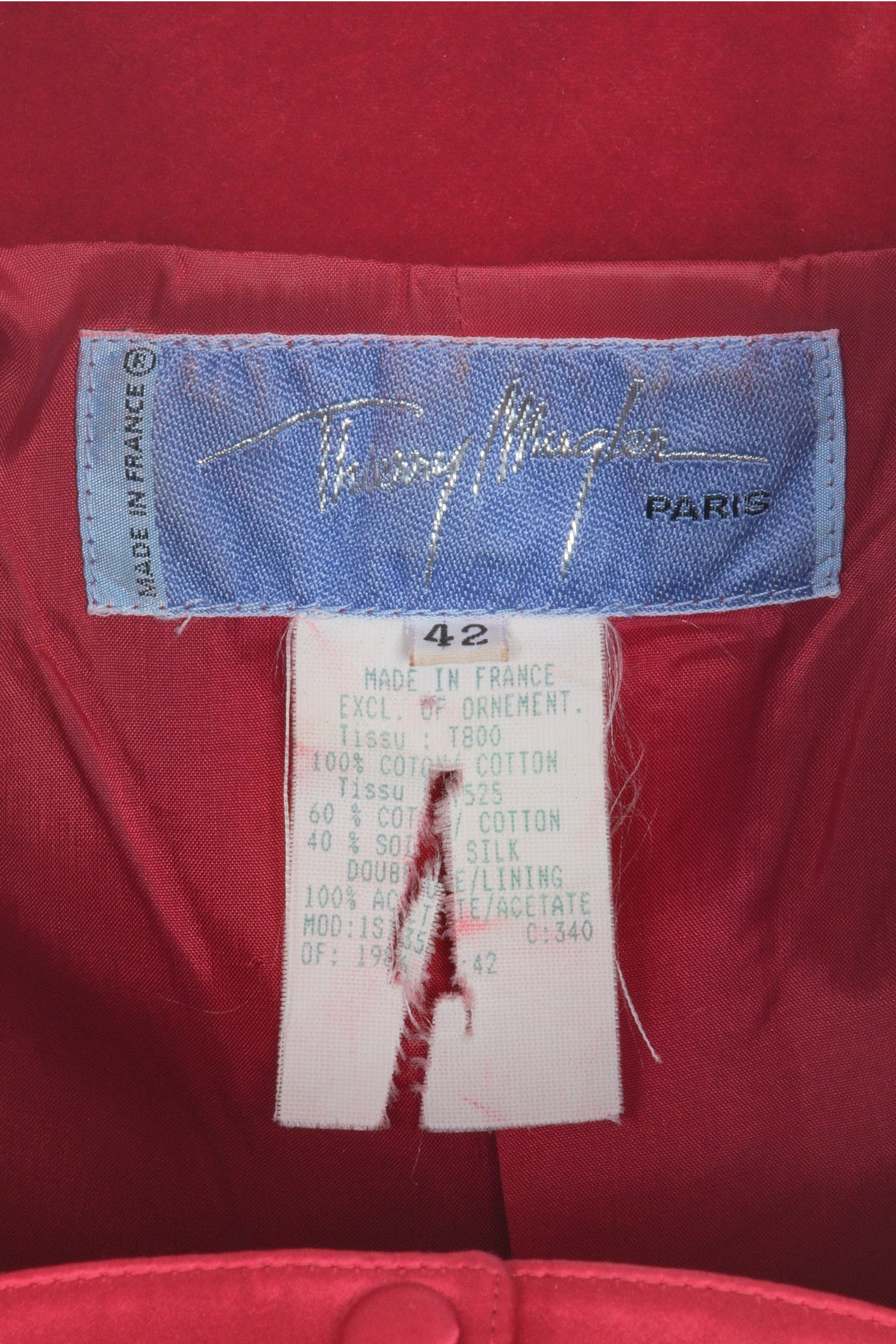 1986 Thierry Mugler Red Jacket