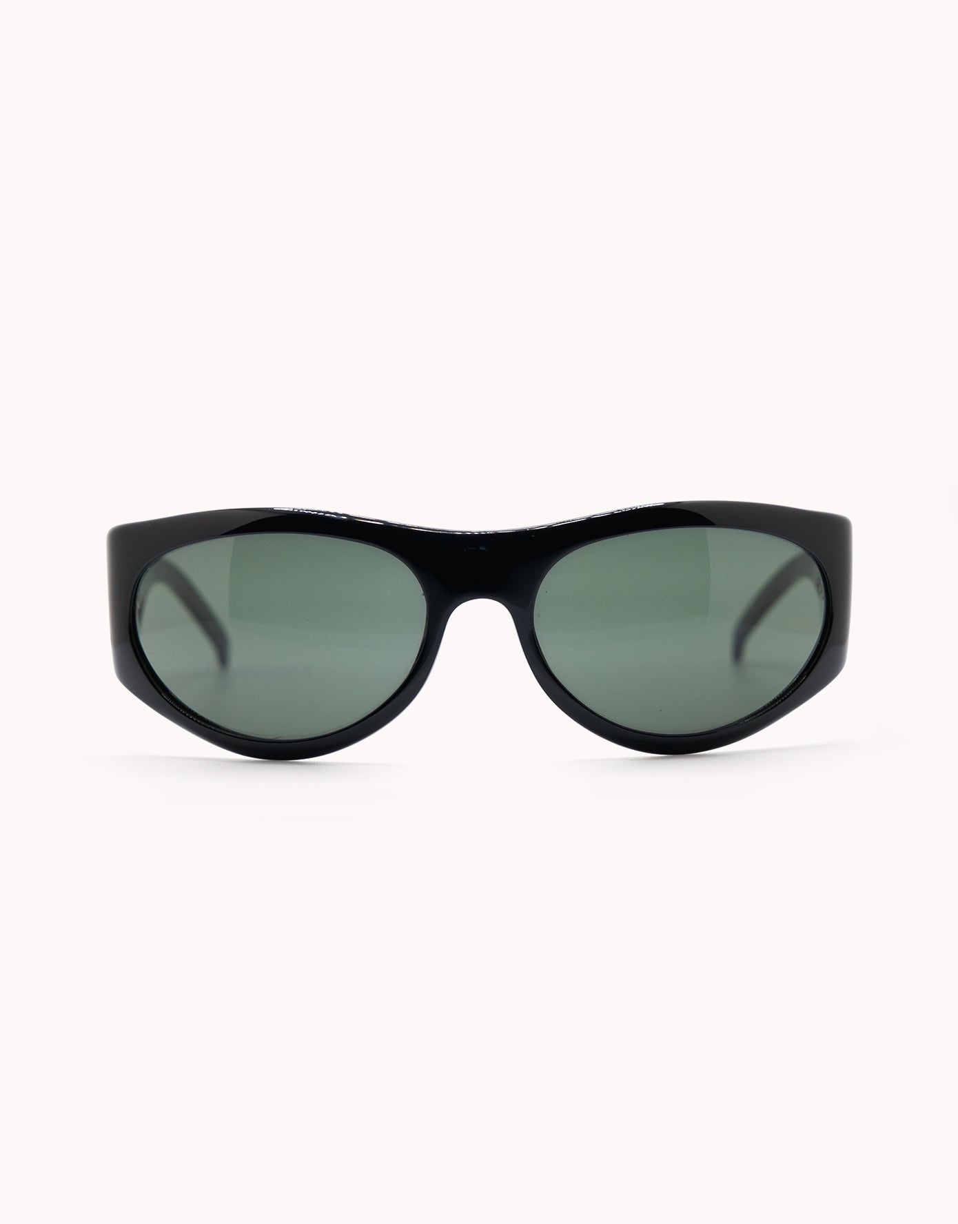 Late 90s Yves Saint Laurent Black Wraparound Sunglasses