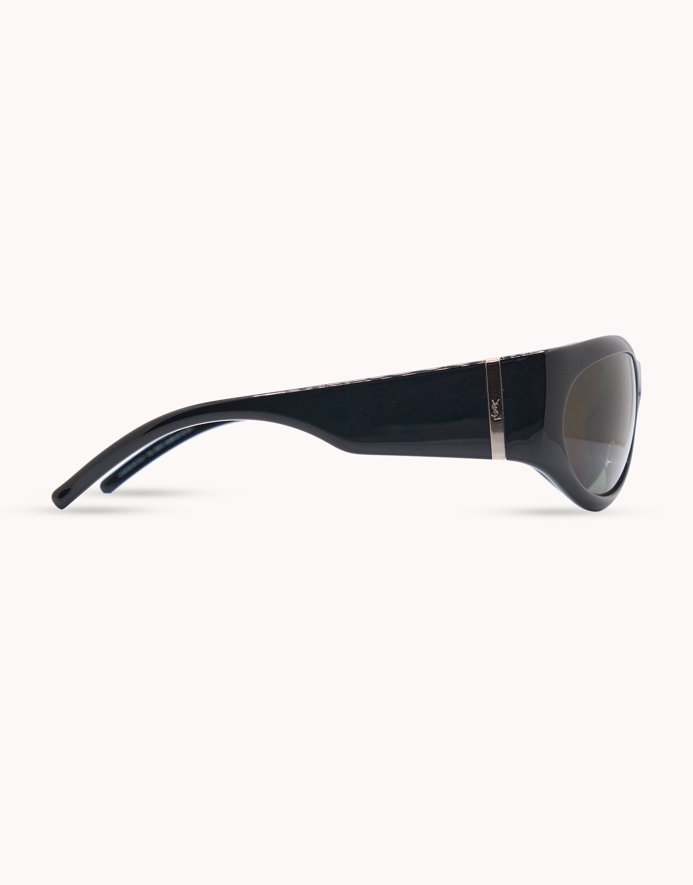 Late 90s Yves Saint Laurent Black Wraparound Sunglasses